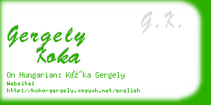 gergely koka business card